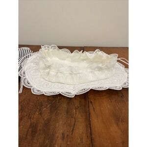 Vintage Belgium Holiday Lace Au "Point De Bruges" Casserole Dish Skirt?
